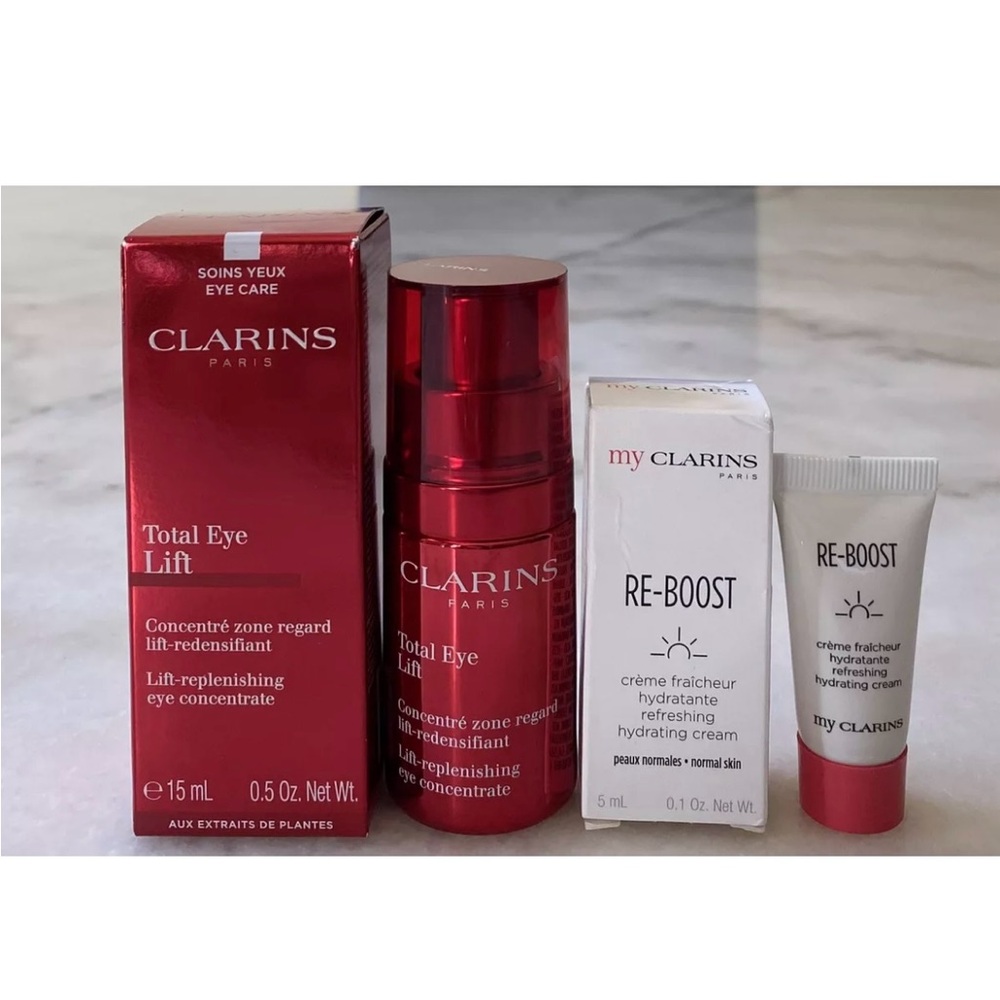 Clarins Total Eye Lift 0.5oz NIB w/Bonus Re-Boost Hydrating Cream 0.1oz🌹